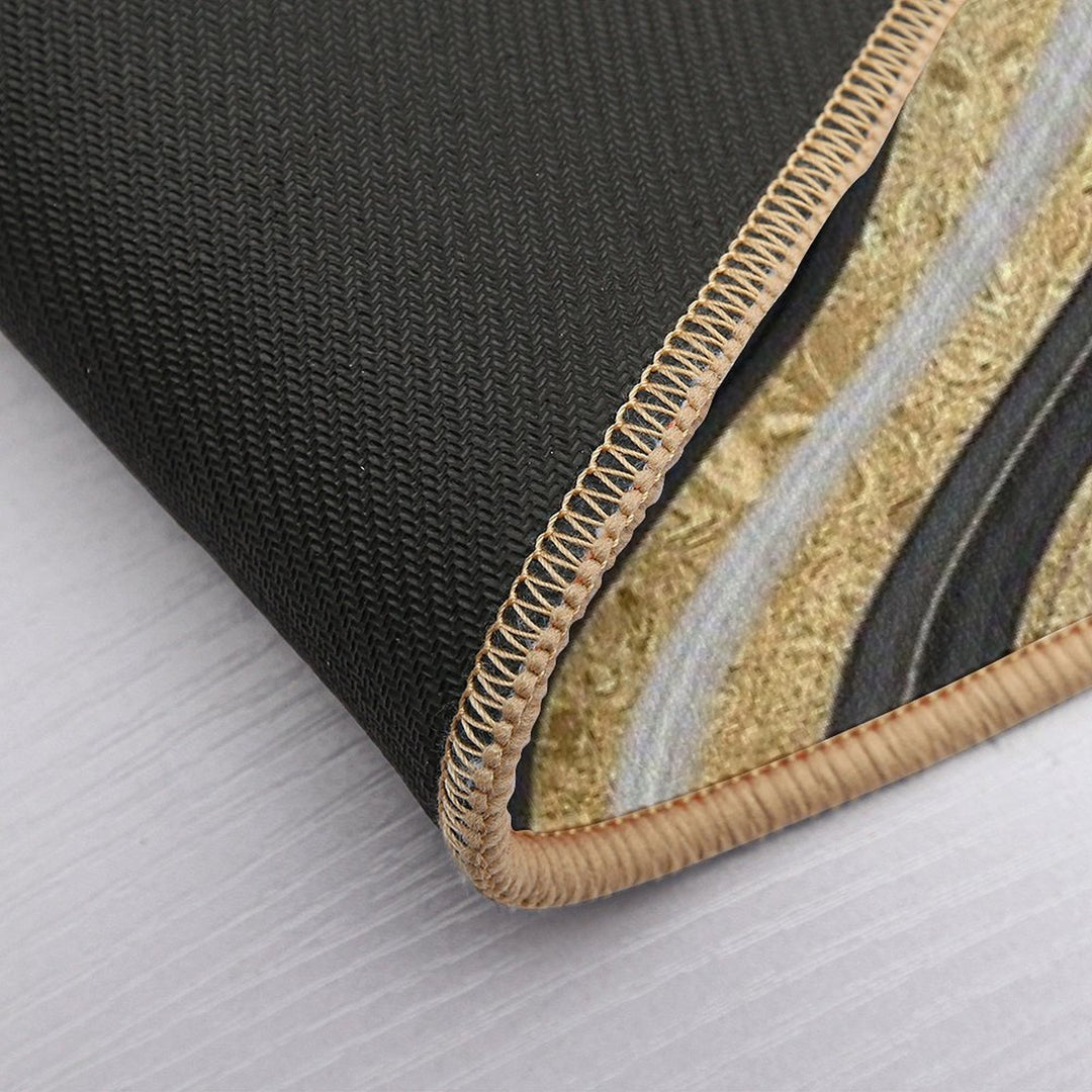 Black And Gold Details  Pet-Safe Bath Mat