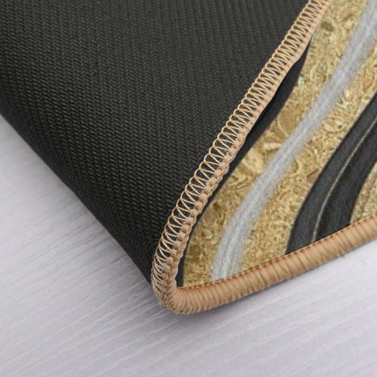 Black And Gold Details  Pet-Safe Bath Mat