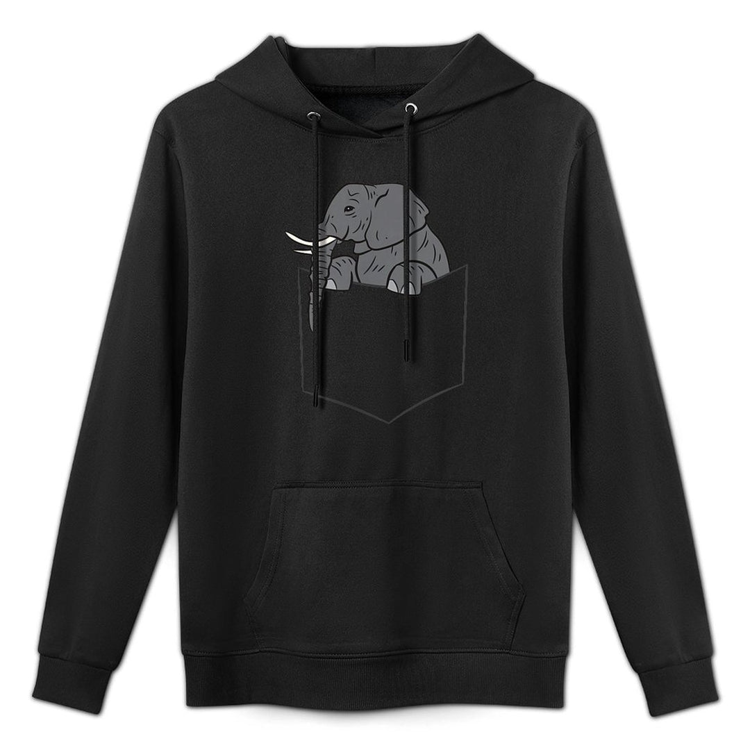 Elephant In A Pocket Funny Pocket Elephant Shape Retention Hoodie
