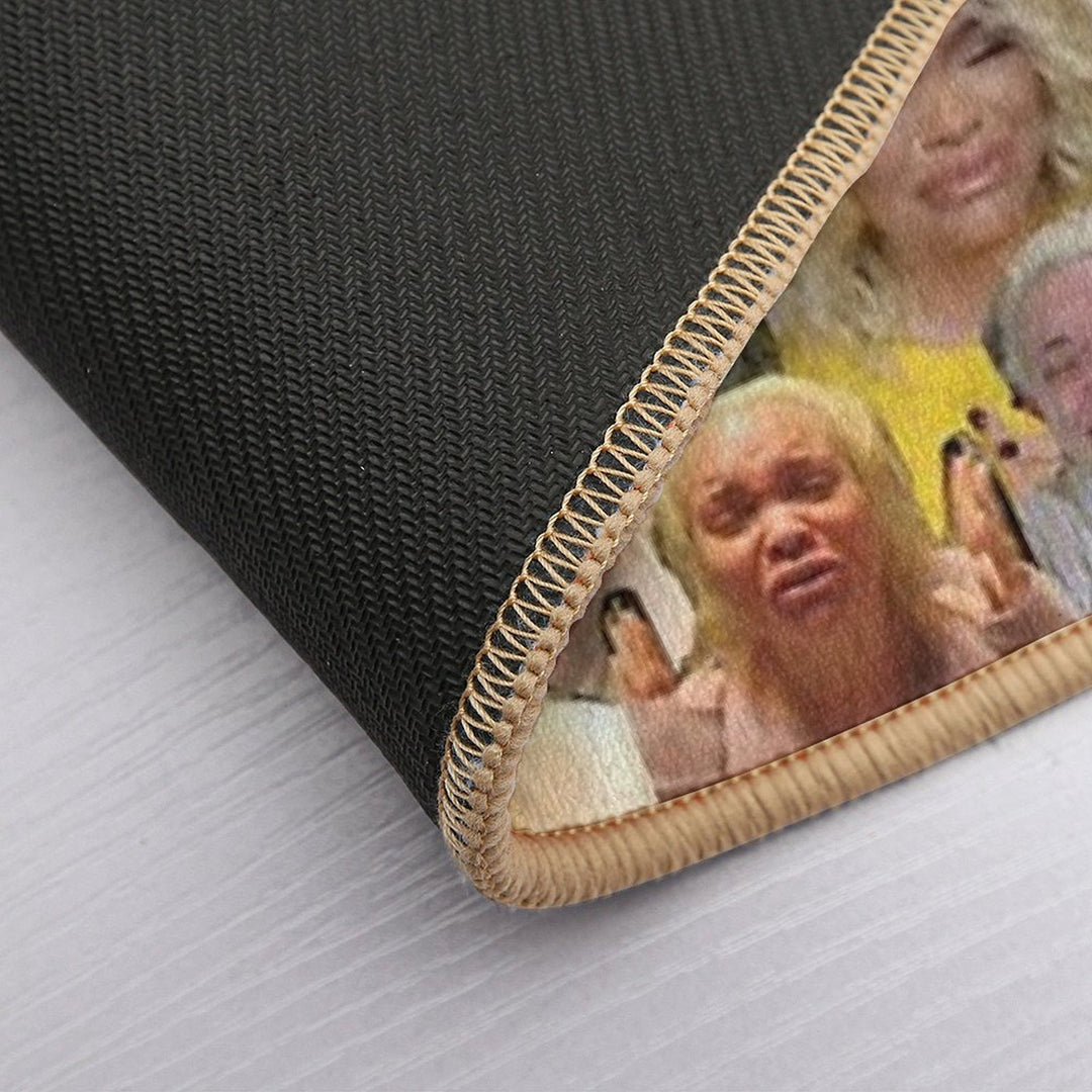 Trisha Pastas Crying on Her Kitchen Floor Collage  High-Traffic Bath Mat