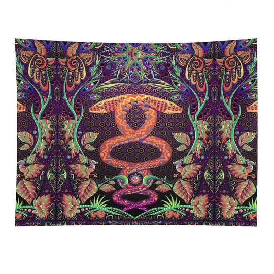 Psychedelic Ayahuasca Snake Spirit Tapestry