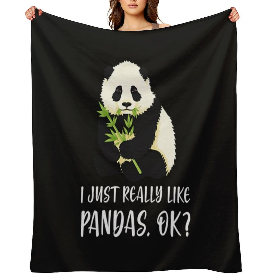 I Just Really Like Pandas, OK Eco-conscious Throw Blanket