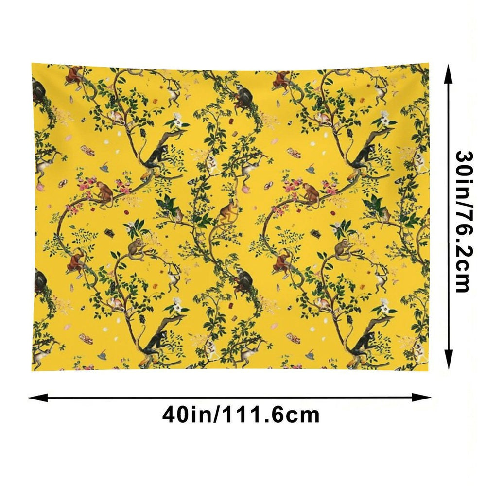 Monkey World Yellow Tapestry