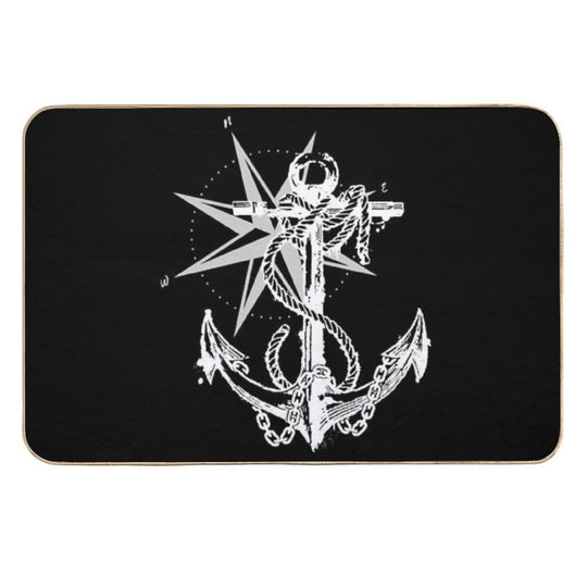 Anker Compass Design Maritime Nautical  Odorless Bath Mat