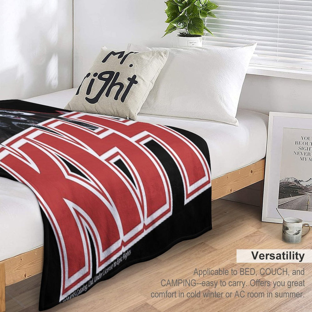 KISS Demon, Starchild, Spaceman And Catman Wrinkle-free Throw Blanket