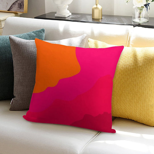 Hot Pink to Orange Soft Skin-Friendly Throw Pillow