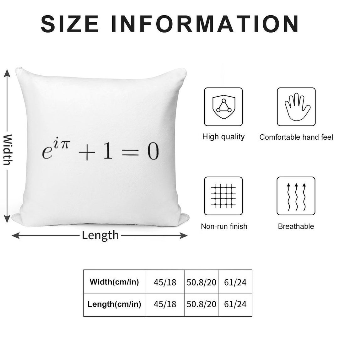 The Beautiful Equation Euler's Identity Soft Skin-Friendly Throw Pillow