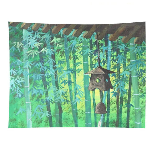 Summer Meditation Zen Japanese Garden Wind Chimes Bamboo Tapestry