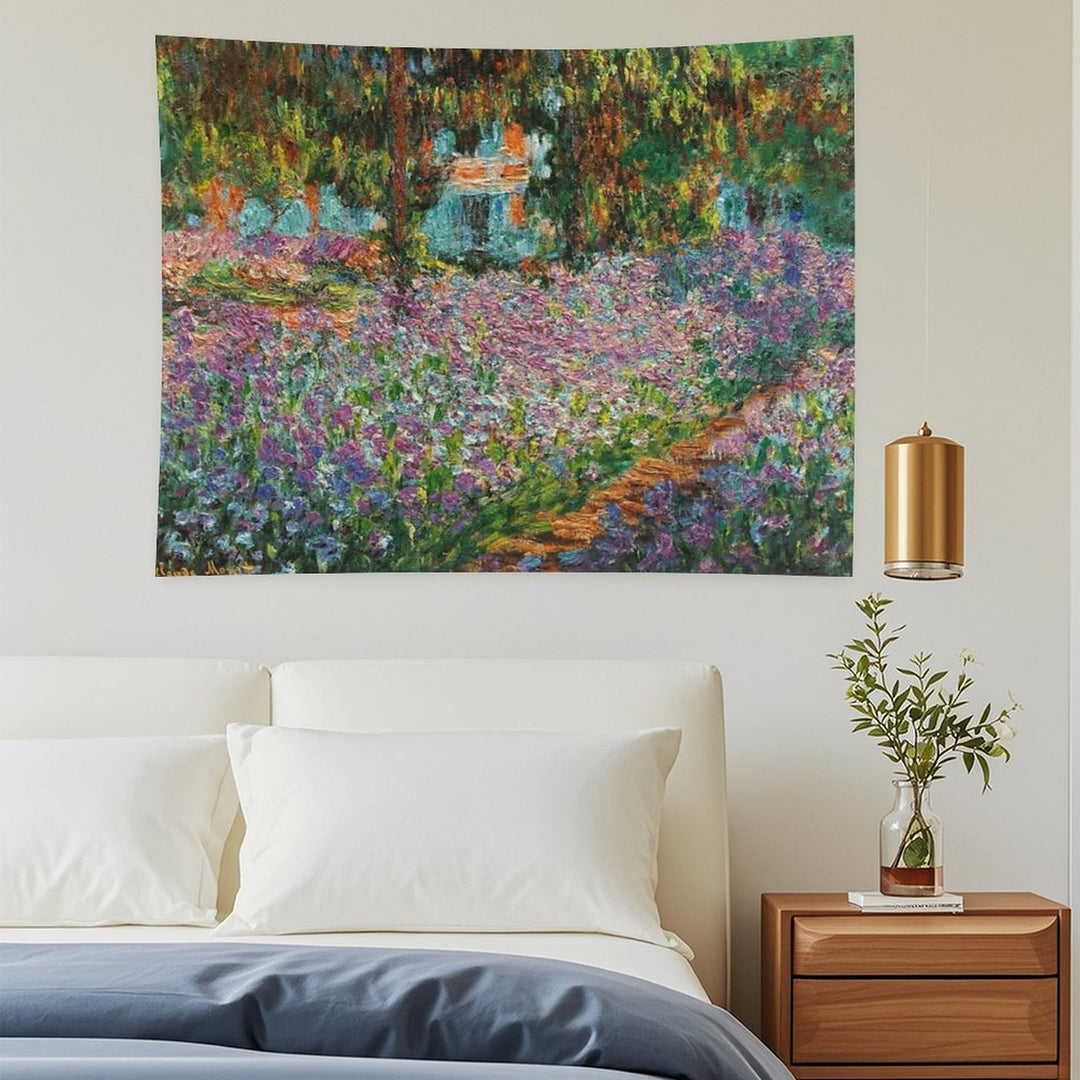Irises In Monet's Garden At Giverny by Claude Monet Tapestry