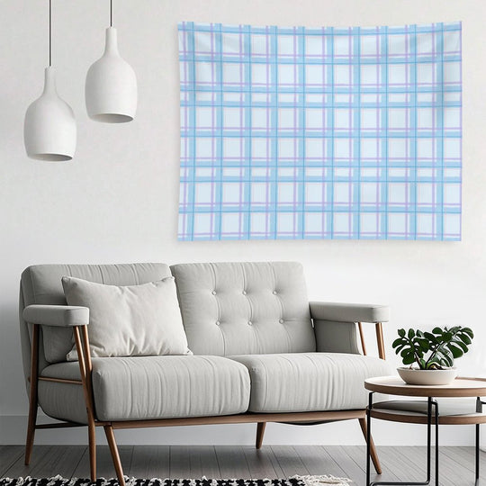 Light Blue And Purple Plaid Pattern Tapestry