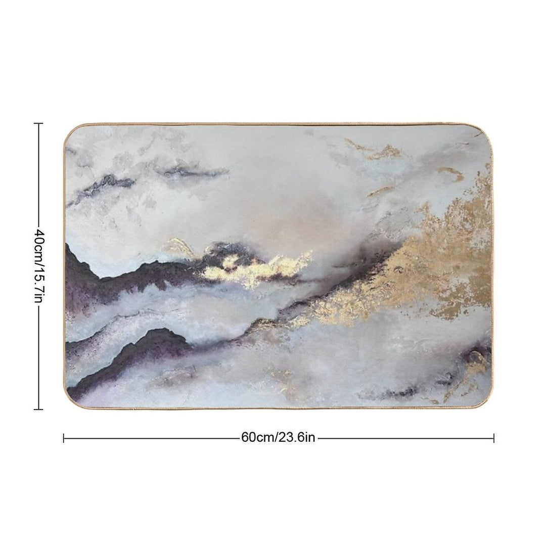Golden Mist – Abstract Luxury Texture  Repositionable Bath Mat