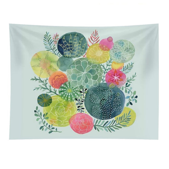 Succulent Circles Tapestry