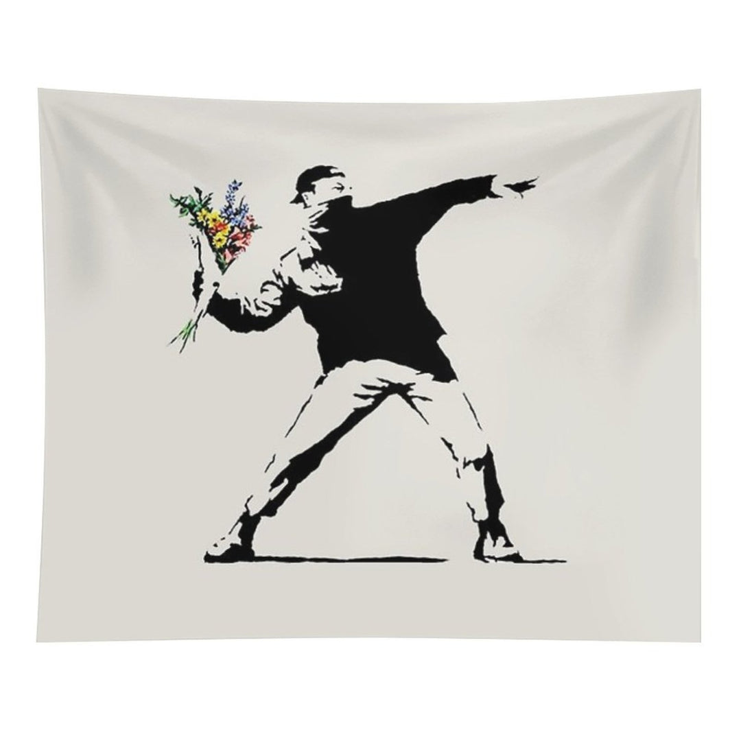 Banksy - Flower Thrower Tapestry