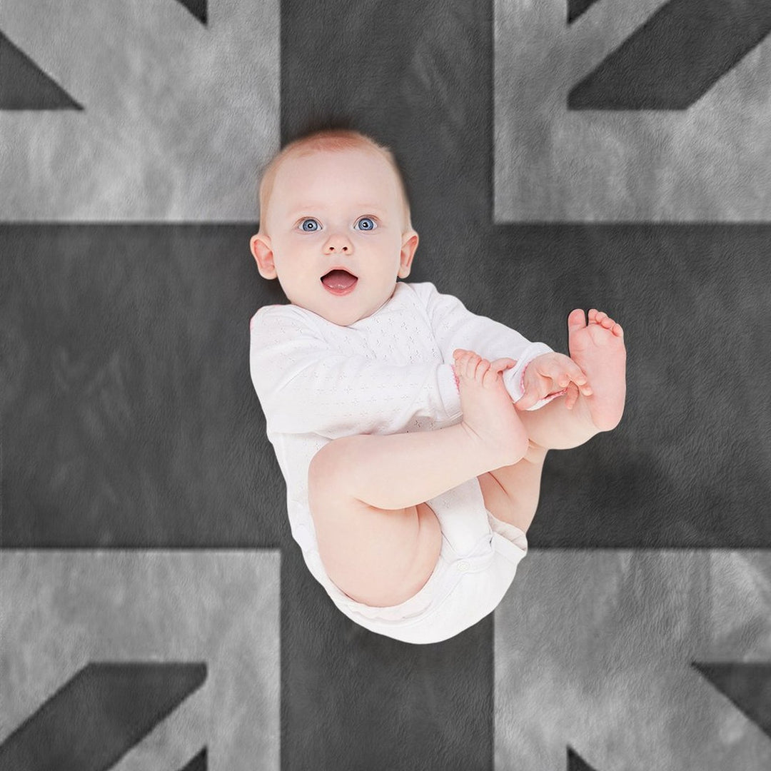 Greyscale Distressed Union Jack Lightweight Throw Blanket