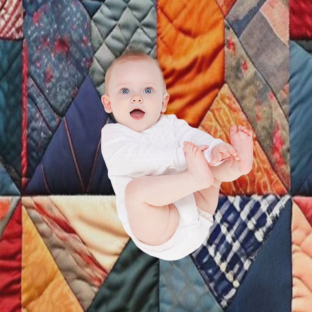 Quilted Patchwork Pattern Eco-conscious Throw Blanket