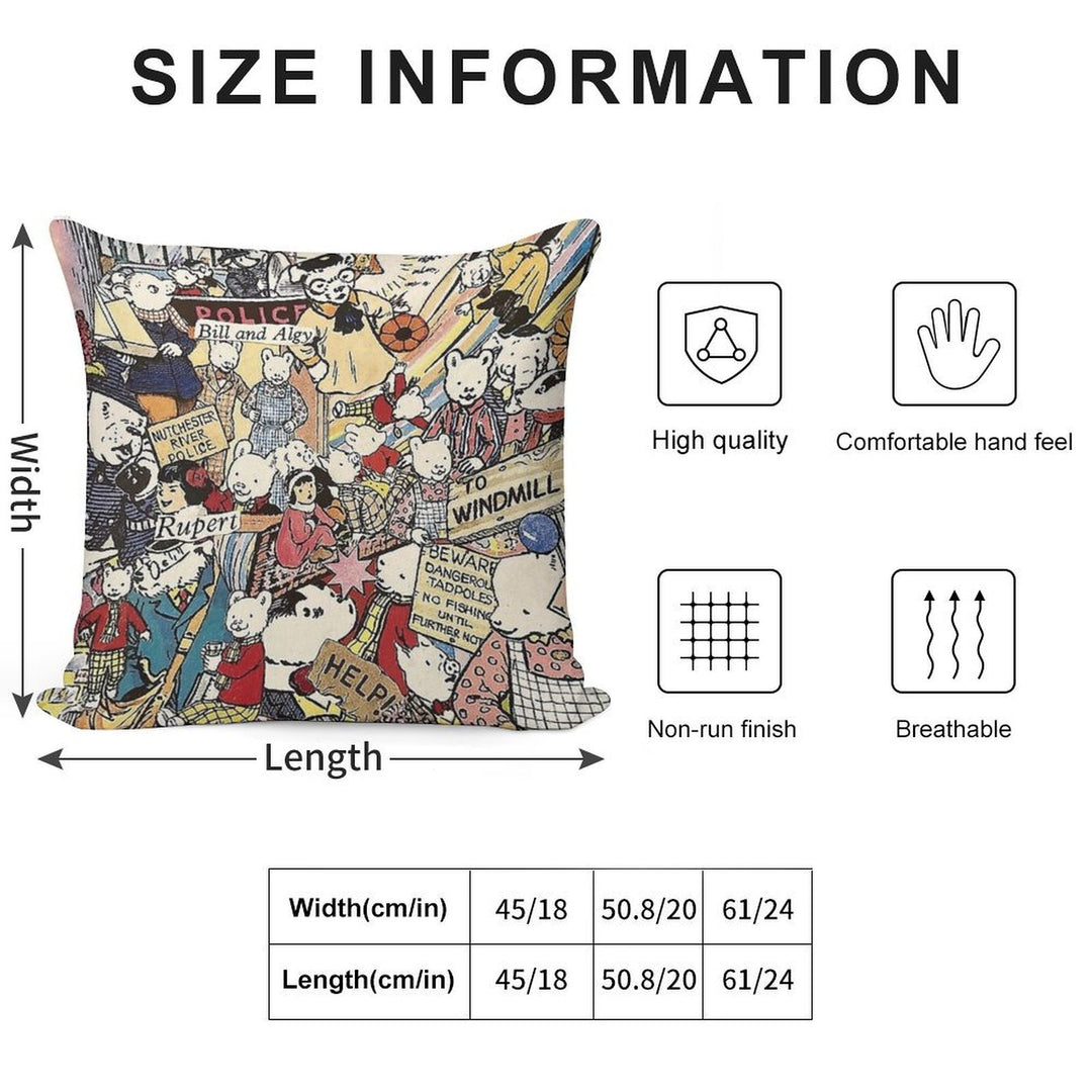 Rupert Bear Soft Shrink-Resistant Throw Pillow