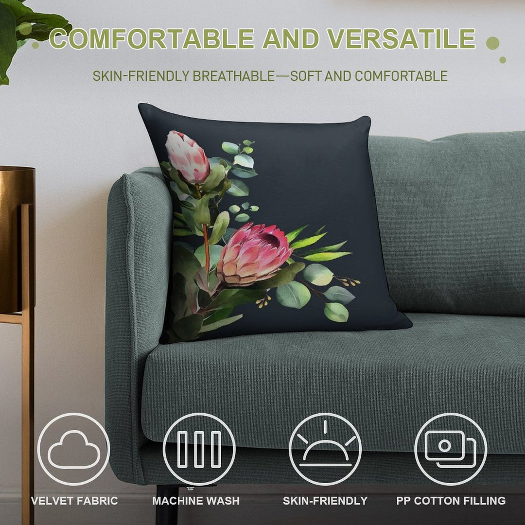 Bush Blue Soft Shrink-Resistant Throw Pillow