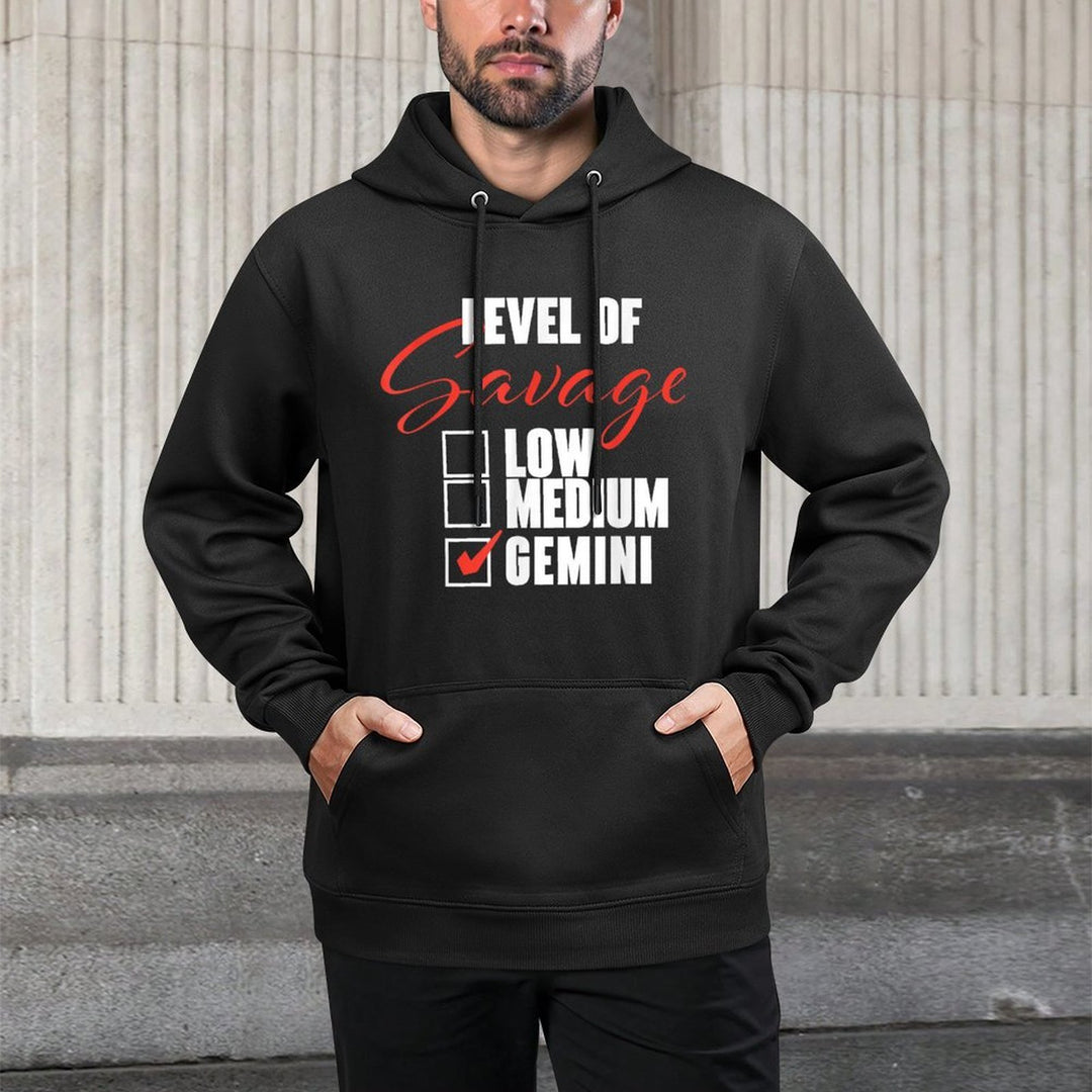 Level of Savage - Gemini Zodiac Sign Astrology Symbol Unisex Design Hoodie