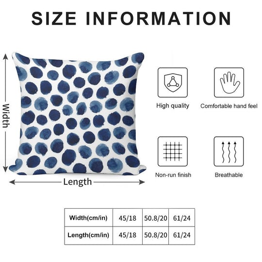 Polka Dot in Indigo Soft High-Density Material Throw Pillow