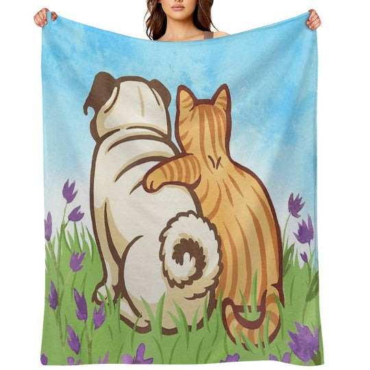 Best Friends Forever - Milo & Otis Compact Throw Blanket