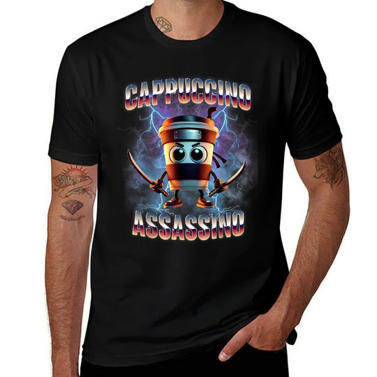Cappuccino Assassino Brainrot Italian Meme  Polyester Blend T-Shirt