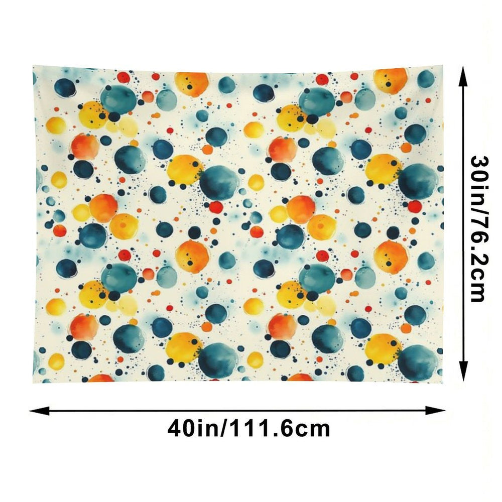 Watercolor Polka Dot Pattern – Colorful Abstract Circles Tapestry