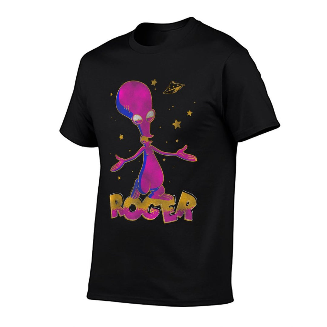 American Dad Outer Space Roger Cartoon  Oversized Silhouette T-Shirt