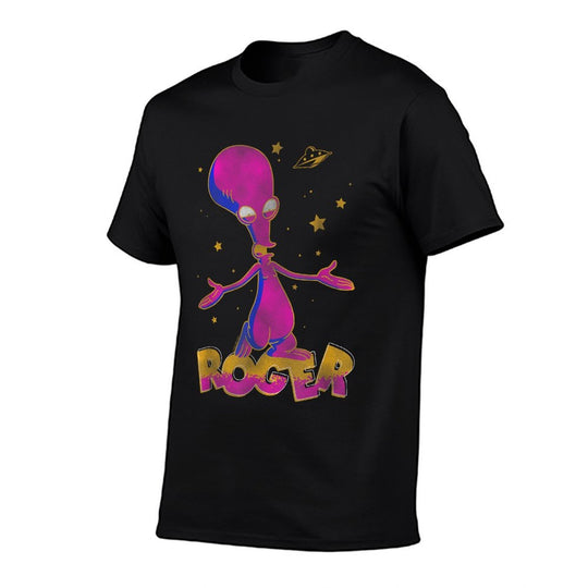 American Dad Outer Space Roger Cartoon  Oversized Silhouette T-Shirt