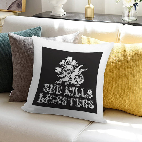 She Kills Monsters Soft Washable Throw Pillow