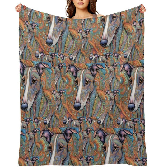 Paisley Hounds Machine-washable Throw Blanket
