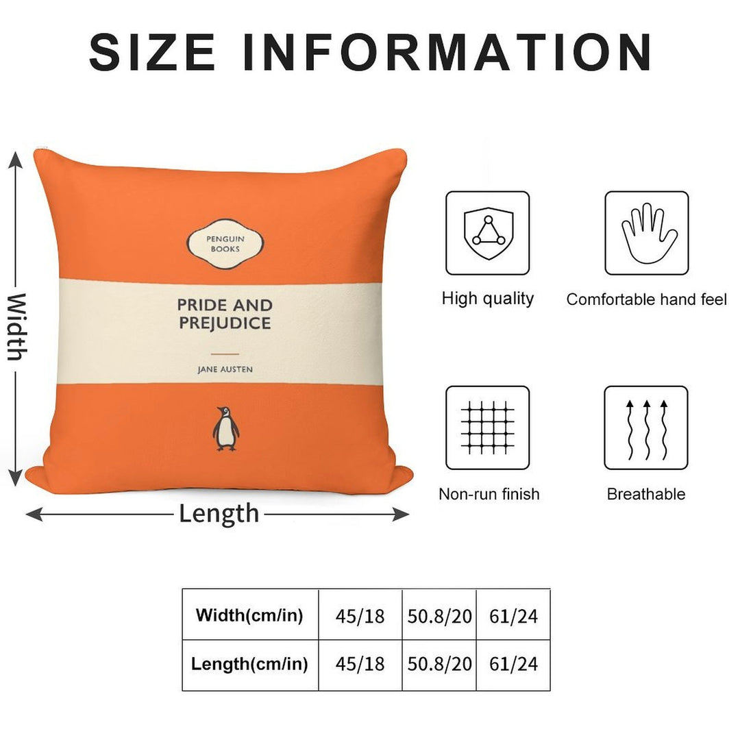 Pride And Prejudice Jane Austen Penguin Book Cover Soft Luxury Feel Throw Pillow