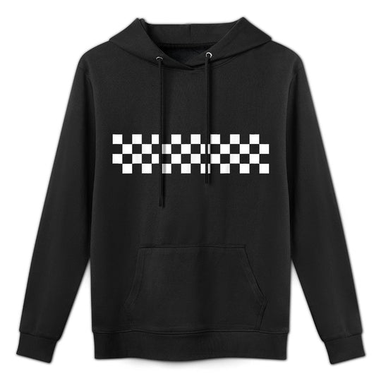 Car Racing Checkered Finish Line Automobile Motor Race Kangaroo Pocket Hoodie