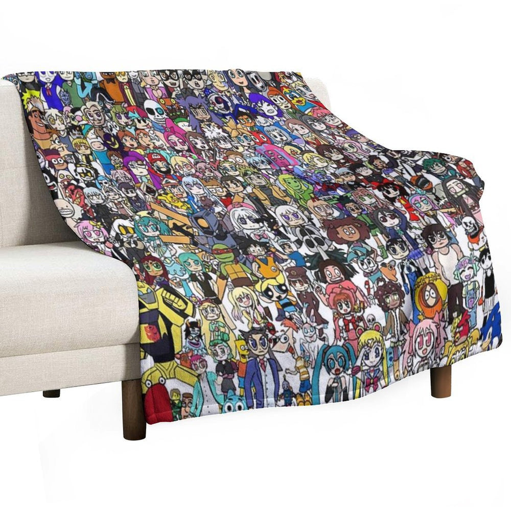 Fandoms Unite 241 Character Collage Travel-friendly Throw Blanket