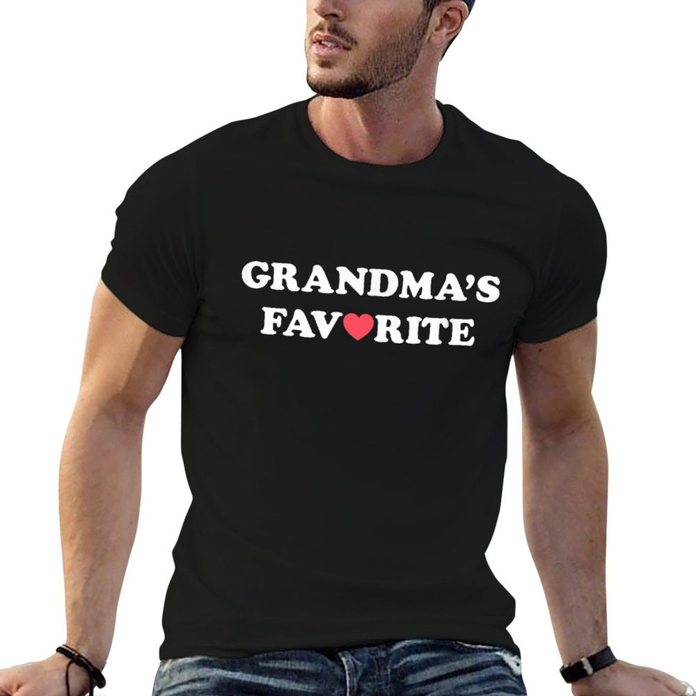 Grandmas Favorite (with Red Heart)  Polyester Blend T-Shirt