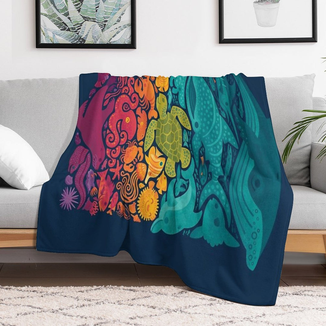 Aquatic Spectrum Comfort Throw Blanket