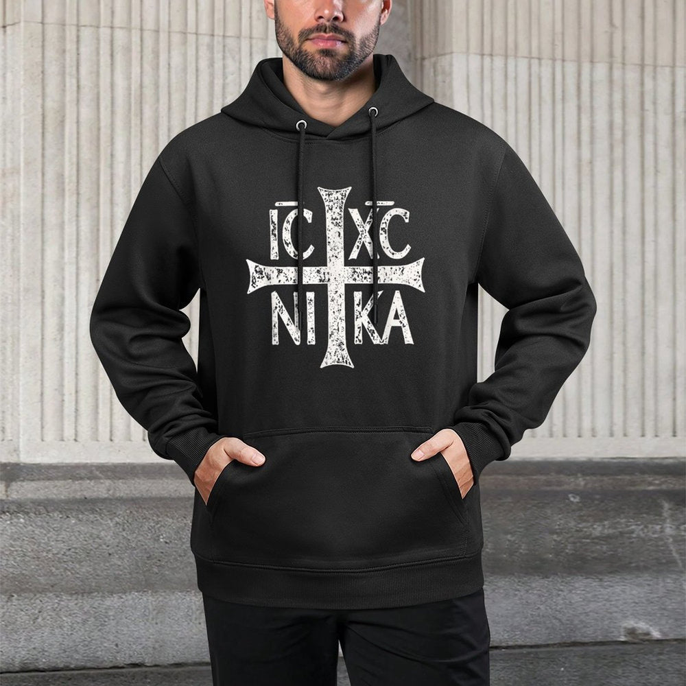 IC XC NIKA Cross Christogram Orthodox Christian Machine Washable Hoodie