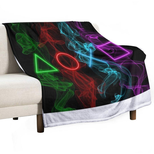 Controller Buttons Smoke Plush Throw Blanket