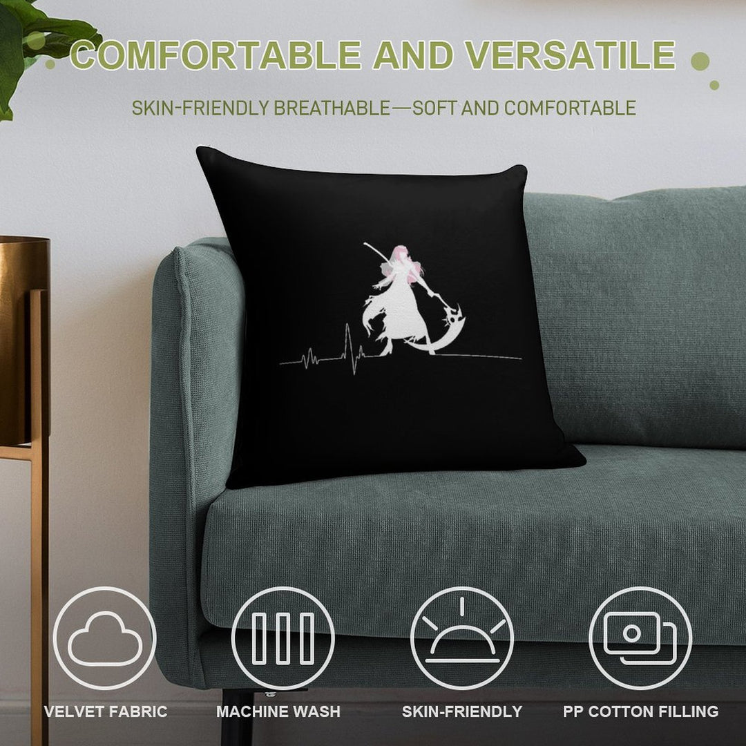 Dead Beat Soft Short Plush Fabric Throw Pillow