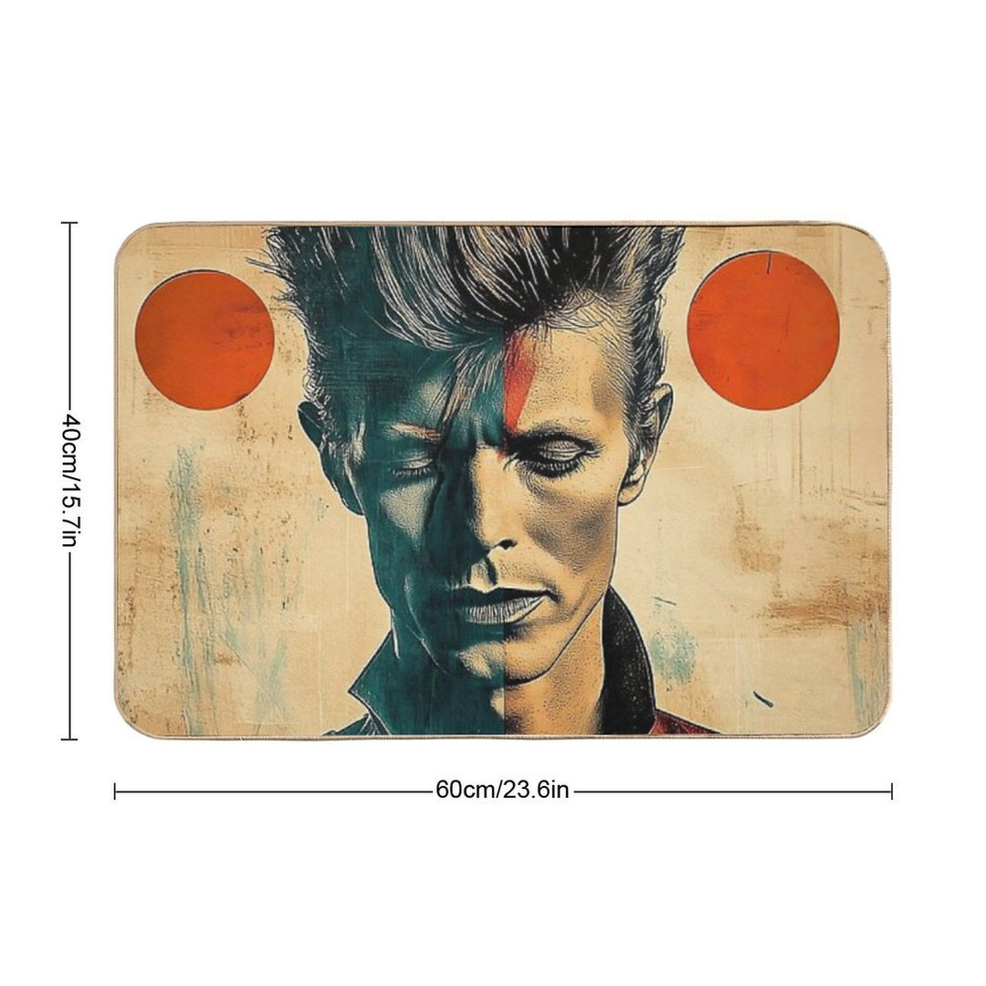 David Bowie Geometric Painting with Textures  Multi-Purpose Bath Mat