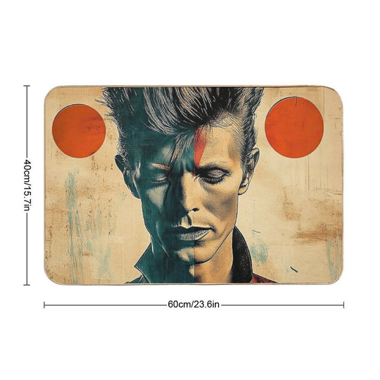 David Bowie Geometric Painting with Textures  Multi-Purpose Bath Mat