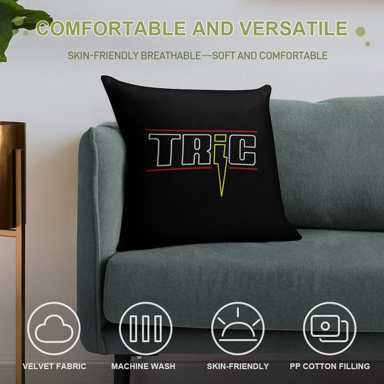 TRIC Logo Soft High-Density Material Throw Pillow