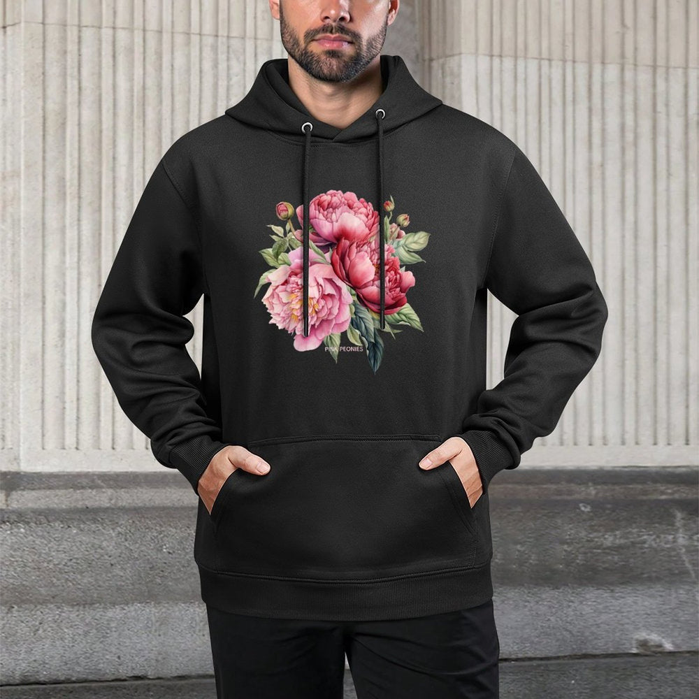 Just Pretty Watercolor Lush Pink Peonies Easy Care Hoodie
