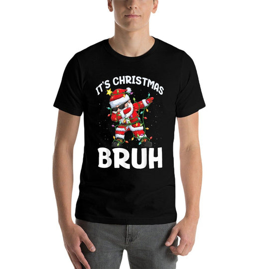Bruh Christmas Boys Kids Funny Santa Holiday Xmas  Oversized Silhouette T-Shirt