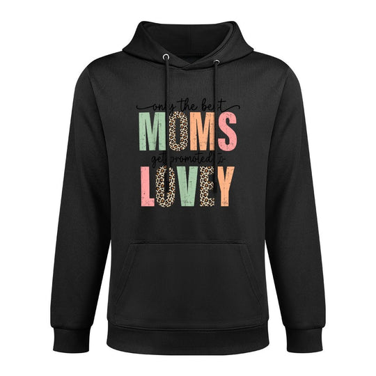 Best Moms Get Promoted to LOVEY Leopard Mother&#39;s Day Durable Construction Hoodie