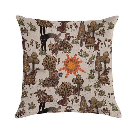 In The Beginning of The World - Watership Down Pattern Soft Warmth Comfort Throw Pillow