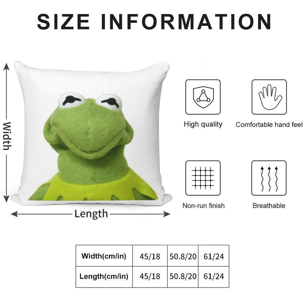 Kermit The Amphibian Soft Easy Maintenance Throw Pillow