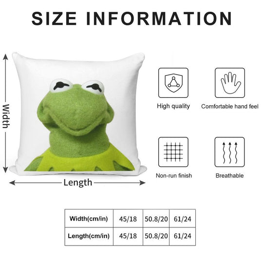 Kermit The Amphibian Soft Easy Maintenance Throw Pillow