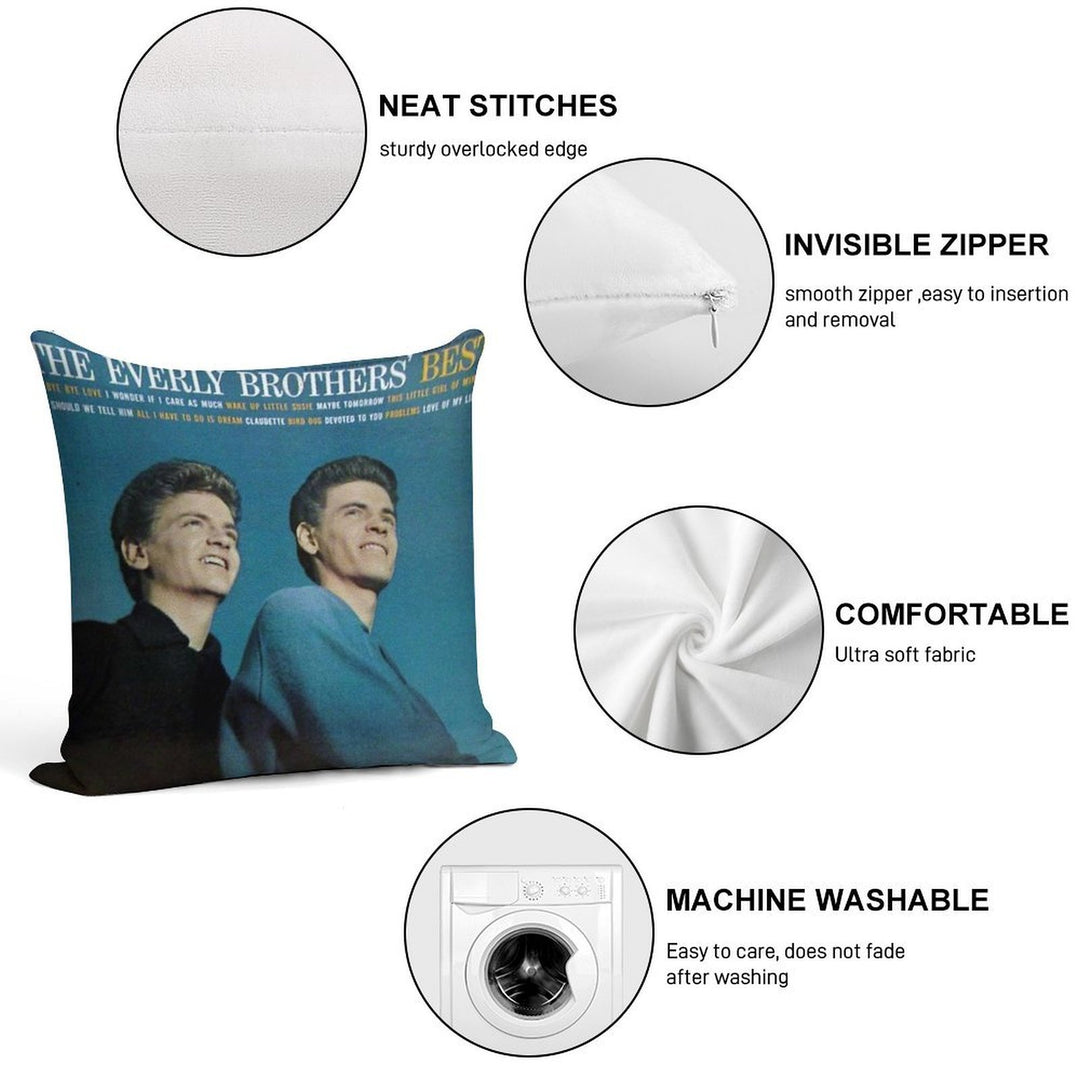 The Everly Brothers' Best, Rockabilly Lp Soft Home Decor Throw Pillow
