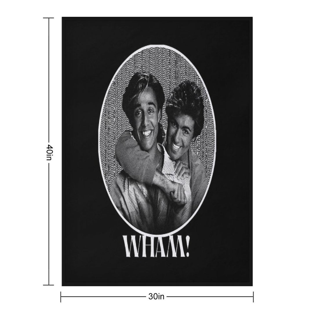 WHAM! Vintage - White Ver. Plush Throw Blanket