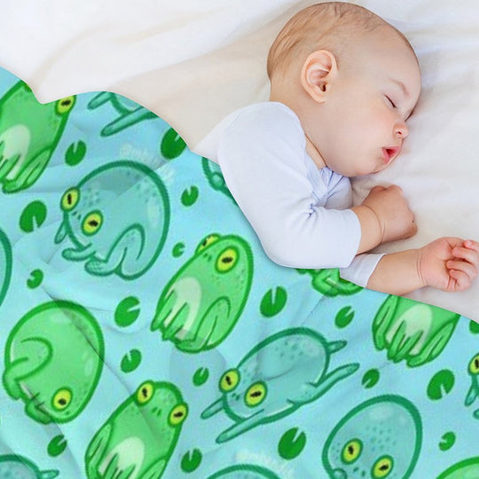 Friendly Frogs Premium Throw Blanket